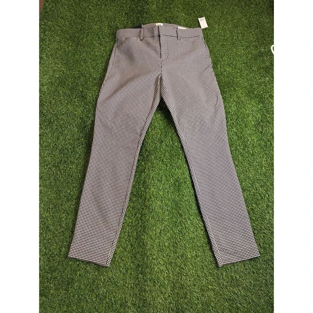 GAP Signature Skinny Ankle Pants Women’s Size 6 NWT Black White Houndstooth